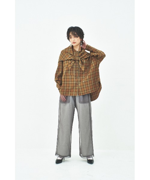 maarook（マルーク）の「チュールレイヤードパンツ（その他パンツ・レディース・チャコール/ホワイト・F）」の22枚目の写真