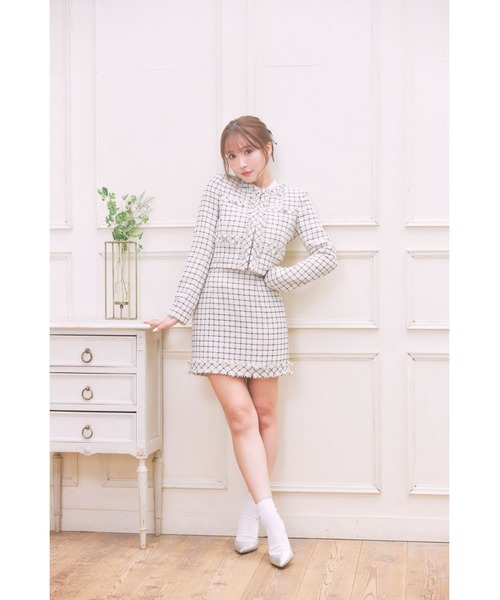 MISTREASS(ミストレアス)の「Summer Tweed Jacket & MiniSkirt Set(セットアップ・レディース・オフホワイト・FREE)」の2枚目の写真