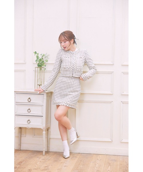 MISTREASS(ミストレアス)の「Summer Tweed Jacket & MiniSkirt Set(セットアップ・レディース・オフホワイト・FREE)」の4枚目の写真