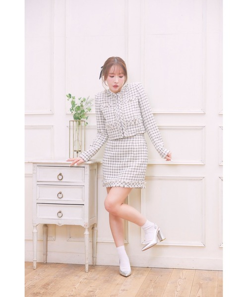MISTREASS(ミストレアス)の「Summer Tweed Jacket & MiniSkirt Set(セットアップ・レディース・オフホワイト・FREE)」の5枚目の写真