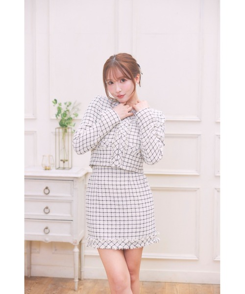 MISTREASS(ミストレアス)の「Summer Tweed Jacket & MiniSkirt Set(セットアップ・レディース・オフホワイト・FREE)」の6枚目の写真
