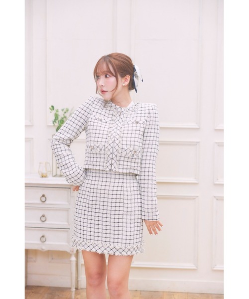 MISTREASS(ミストレアス)の「Summer Tweed Jacket & MiniSkirt Set(セットアップ・レディース・オフホワイト・FREE)」の7枚目の写真