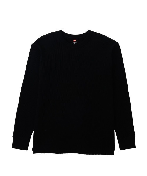 HANES(ヘインズ)の「【Hanes/ヘインズ】メンズ サーマルトップ クルーネックロングスリーブ(Tシャツ/カットソー・メンズ・ブラック/ホワイト・X-LARGE/LARGE/MEDIUM)」の2枚目の写真