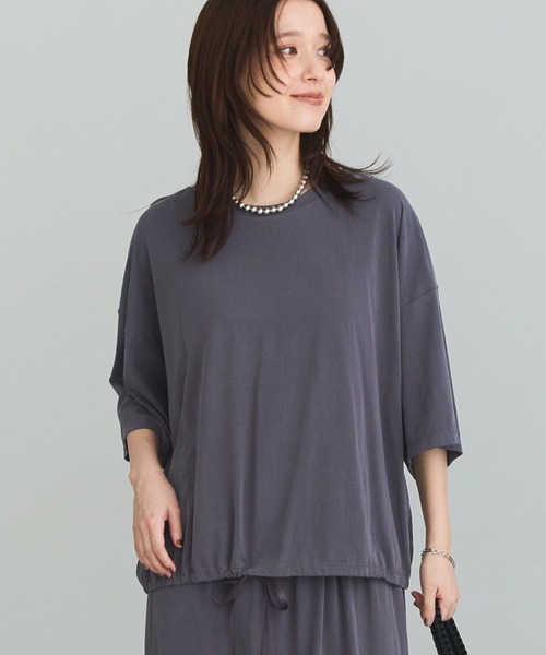 Green Parks(グリーンパークス)の「サンドウォッシュ加工とろみカットプルオーバー(Tシャツ/カットソー・レディース・グレー/ブラウン/ブラック・FREE)」の1枚目の写真