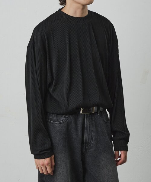 COLONY 2139(コロニートゥーワンスリーナイン)の「ストレッチプリーツ長袖T(Tシャツ/カットソー・メンズ・グレー/ネイビー/ブラック/ブラウン・MEDIUM/LARGE)」の8枚目の写真