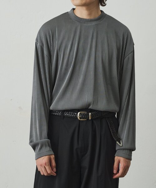 COLONY 2139(コロニートゥーワンスリーナイン)の「ストレッチプリーツ長袖T(Tシャツ/カットソー・メンズ・グレー/ネイビー/ブラック/ブラウン・MEDIUM/LARGE)」の13枚目の写真