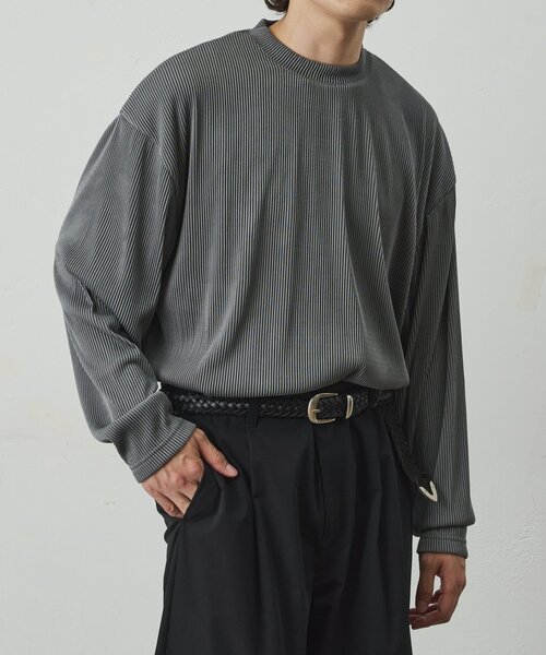 COLONY 2139(コロニートゥーワンスリーナイン)の「ストレッチプリーツ長袖T(Tシャツ/カットソー・メンズ・グレー/ネイビー/ブラック/ブラウン・MEDIUM/LARGE)」の14枚目の写真
