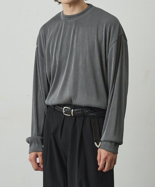 COLONY 2139(コロニートゥーワンスリーナイン)の「ストレッチプリーツ長袖T(Tシャツ/カットソー・メンズ・グレー/ネイビー/ブラック/ブラウン・MEDIUM/LARGE)」の16枚目の写真