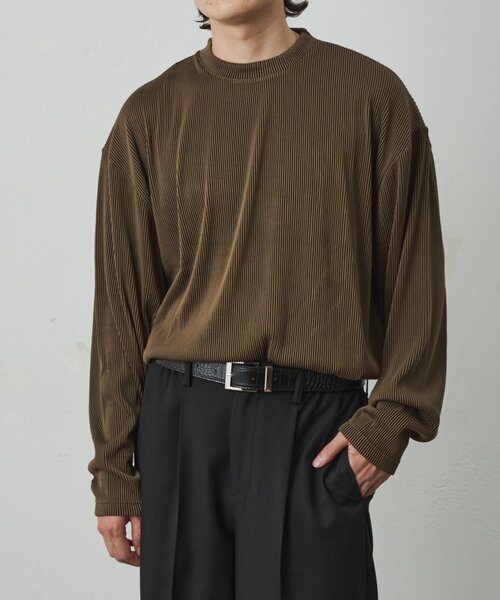 COLONY 2139(コロニートゥーワンスリーナイン)の「ストレッチプリーツ長袖T(Tシャツ/カットソー・メンズ・グレー/ネイビー/ブラック/ブラウン・MEDIUM/LARGE)」の17枚目の写真