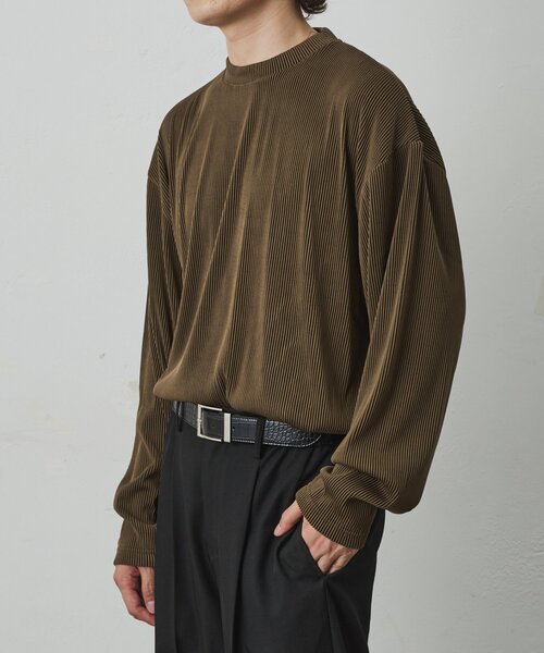 COLONY 2139(コロニートゥーワンスリーナイン)の「ストレッチプリーツ長袖T(Tシャツ/カットソー・メンズ・グレー/ネイビー/ブラック/ブラウン・MEDIUM/LARGE)」の18枚目の写真