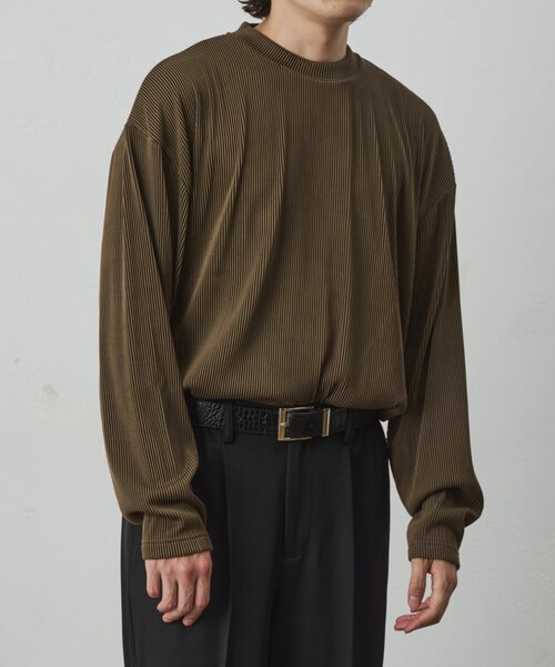 COLONY 2139(コロニートゥーワンスリーナイン)の「ストレッチプリーツ長袖T(Tシャツ/カットソー・メンズ・グレー/ネイビー/ブラック/ブラウン・MEDIUM/LARGE)」の20枚目の写真