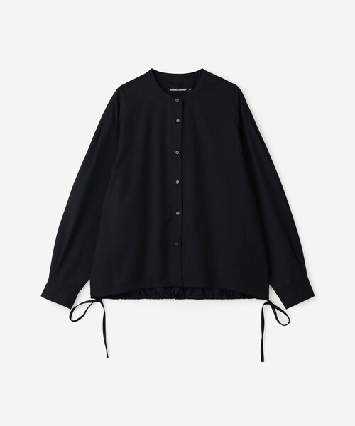 nicholson&nicholson（ニコルソンアンドニコルソン）の「nicholson & nicholson | 〈別注〉 ドローストリング長袖ブラウス WOMEN（シャツ/ブラウス・レディース・チャコール/ネイビー・38）」の3枚目の写真