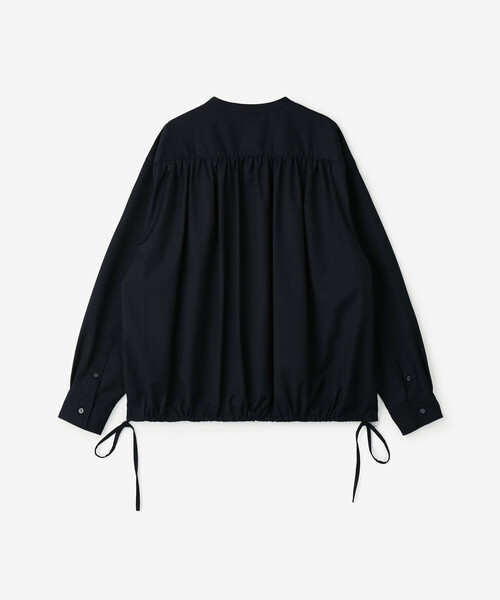 nicholson&nicholson（ニコルソンアンドニコルソン）の「nicholson & nicholson | 〈別注〉 ドローストリング長袖ブラウス WOMEN（シャツ/ブラウス・レディース・チャコール/ネイビー・38）」の4枚目の写真