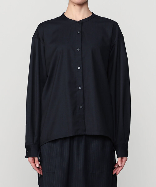 nicholson&nicholson（ニコルソンアンドニコルソン）の「nicholson & nicholson | 〈別注〉 ドローストリング長袖ブラウス WOMEN（シャツ/ブラウス・レディース・チャコール/ネイビー・38）」の10枚目の写真