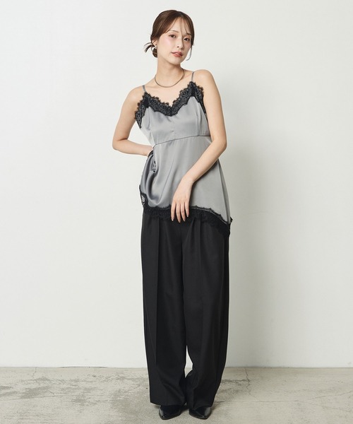 Elishe（エリシェ）の「パウダーツイルスラックスパンツ（スラックス・レディース・グレー系/ダークブラウン/ブラック・M/S）」の16枚目の写真