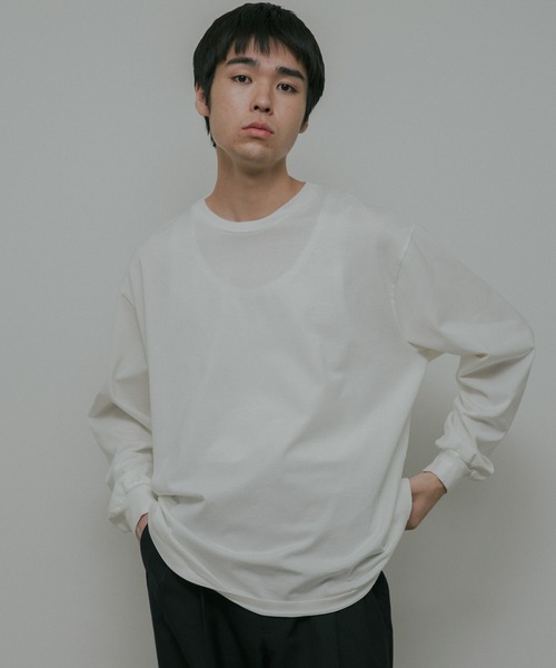 URBAN RESEARCH DOORS（アーバンリサーチドアーズ）の「Ultima Jersey Long-Sleeve T-Shirts（Tシャツ/カットソー・メンズ・ホワイト/チャコールグレー/ブラウン・MEDIUM/LARGE/SMALL）」の7枚目の写真
