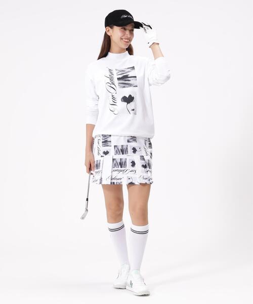 New Balance Golf(ニューバランスゴルフ)の「ロゴ×フラワー UV 長袖 モックネック プルオーバー (WOMENS)(Tシャツ/カットソー・レディース・ホワイト/ワイン/ブラック・SMALL/MEDIUM/LARGE)」の5枚目の写真