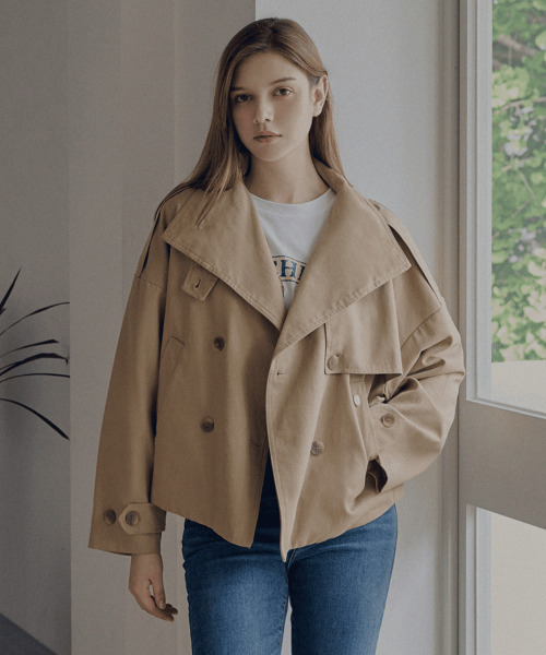 SLOWLOLLI（スローローリ）の「High neck half jacket_2 Colors（その他アウター・レディース・ベージュ/ネイビー・FREE）」の4枚目の写真