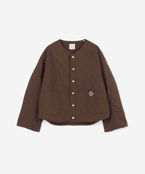 ORCIVAL（オーシバル）の「ORCIVAL | コットンタイプライター ノーカラーパインピングジャケット MEN（ノーカラージャケット・レディース・チャコール/ダークネイビー/ダークブラウン・1/2）」の2枚目の写真