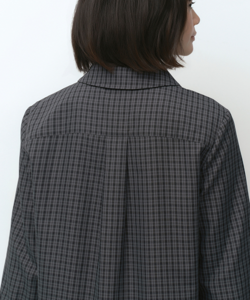 MUSINSA STANDARD WOMAN（ムシンサスタンダードウーマン）の「[オヘシオコラボ] チェックフリルブラウス [グレー]（シャツ/ブラウス・レディース・その他・MEDIUM/SMALL）」の8枚目の写真