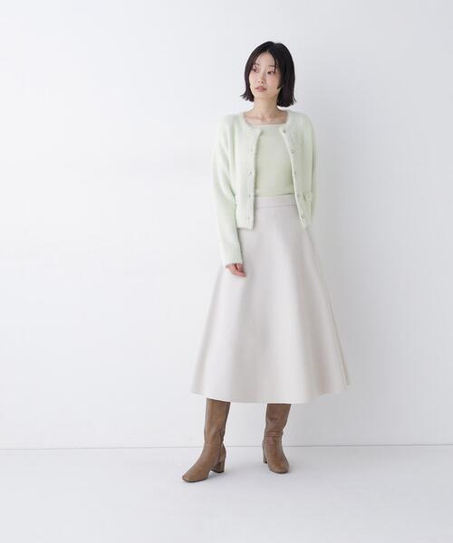 NATURAL BEAUTY BASIC(ナチュラルビューティーベーシック)の「圧縮ジャージースカートシリーズ フレアスカート(スカート・レディース・ベージュ/チャコールグレー/オフホワイト・MEDIUM/SMALL/LARGE)」の8枚目の写真