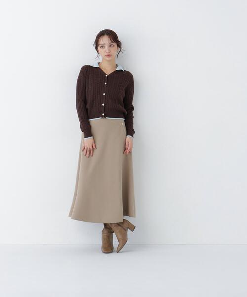 NATURAL BEAUTY BASIC(ナチュラルビューティーベーシック)の「圧縮ジャージースカートシリーズ フレアスカート(スカート・レディース・ベージュ/チャコールグレー/オフホワイト・MEDIUM/SMALL/LARGE)」の20枚目の写真