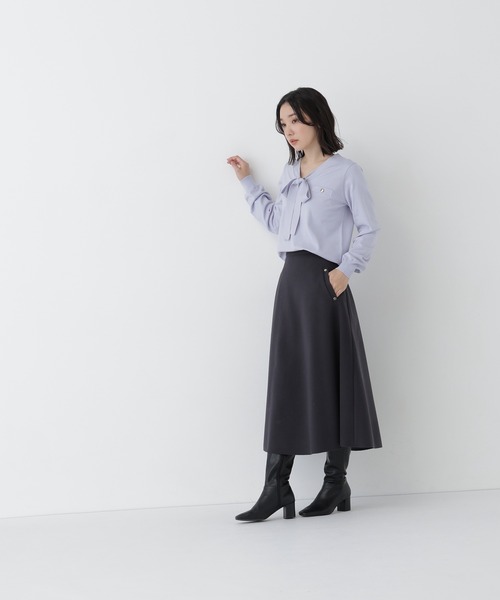 NATURAL BEAUTY BASIC(ナチュラルビューティーベーシック)の「圧縮ジャージースカートシリーズ フレアスカート(スカート・レディース・ベージュ/チャコールグレー/オフホワイト・MEDIUM/SMALL/LARGE)」の15枚目の写真