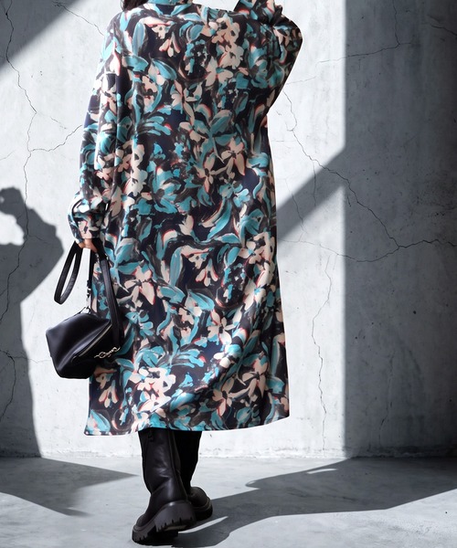 antiqua（アンティカ）の「花柄 ロングワンピース（ワンピース・レディース・ブルー系その他・ONESIZE）」の12枚目の写真