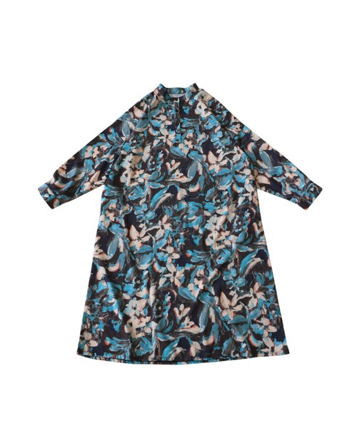 antiqua（アンティカ）の「花柄 ロングワンピース（ワンピース・レディース・ブルー系その他・ONESIZE）」の4枚目の写真