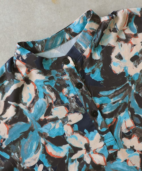 antiqua（アンティカ）の「花柄 ロングワンピース（ワンピース・レディース・ブルー系その他・ONESIZE）」の5枚目の写真
