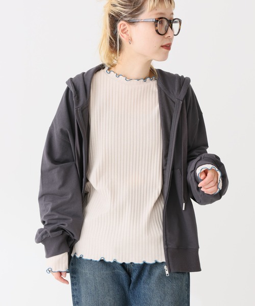 HEART MARKET(ハートマーケット)の「クルー配色メローインナー(Tシャツ/カットソー・レディース・ブラック/ピンク/ナチュラル/ブラック系/ブルー/チャコール/グレー/ホワイト系/イエロー/ホワイト・MEDIUM/LL/LARGE)」の7枚目の写真