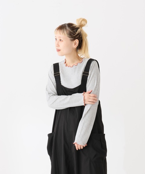 HEART MARKET(ハートマーケット)の「クルー配色メローインナー(Tシャツ/カットソー・レディース・ブラック/ピンク/ナチュラル/ブラック系/ブルー/チャコール/グレー/ホワイト系/イエロー/ホワイト・MEDIUM/LL/LARGE)」の5枚目の写真