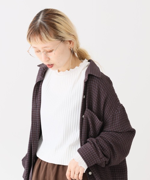 HEART MARKET(ハートマーケット)の「クルー配色メローインナー(Tシャツ/カットソー・レディース・ブラック/ピンク/ナチュラル/ブラック系/ブルー/チャコール/グレー/ホワイト系/イエロー/ホワイト・MEDIUM/LL/LARGE)」の2枚目の写真
