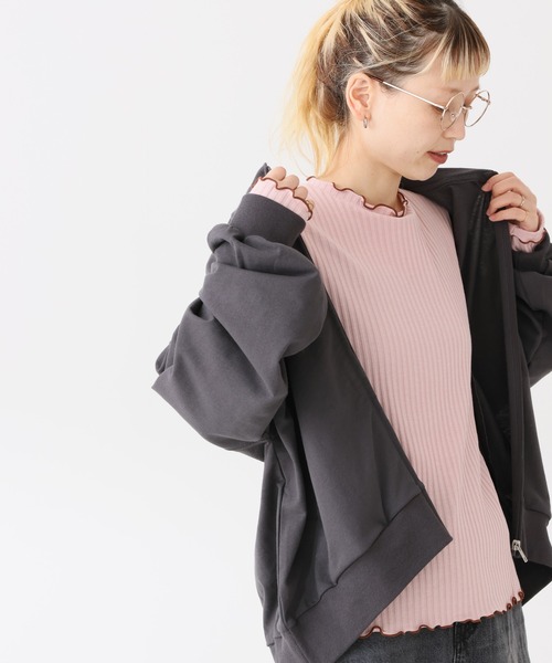 HEART MARKET(ハートマーケット)の「クルー配色メローインナー(Tシャツ/カットソー・レディース・ブラック/ピンク/ナチュラル/ブラック系/ブルー/チャコール/グレー/ホワイト系/イエロー/ホワイト・MEDIUM/LL/LARGE)」の10枚目の写真