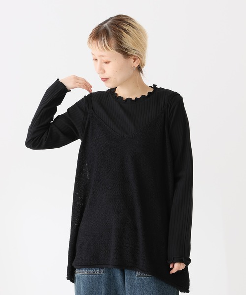 HEART MARKET(ハートマーケット)の「クルー配色メローインナー(Tシャツ/カットソー・レディース・ブラック/ピンク/ナチュラル/ブラック系/ブルー/チャコール/グレー/ホワイト系/イエロー/ホワイト・MEDIUM/LL/LARGE)」の3枚目の写真