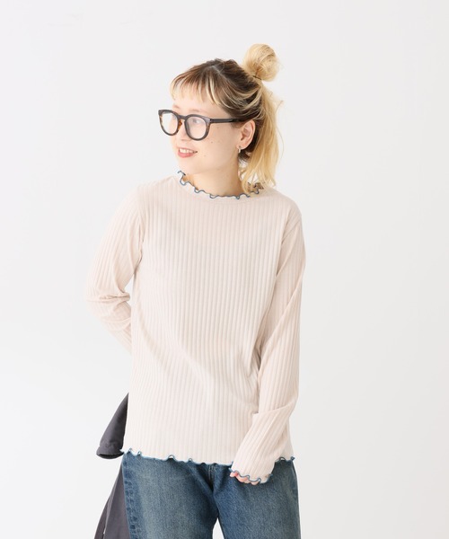 HEART MARKET(ハートマーケット)の「クルー配色メローインナー(Tシャツ/カットソー・レディース・ブラック/ピンク/ナチュラル/ブラック系/ブルー/チャコール/グレー/ホワイト系/イエロー/ホワイト・MEDIUM/LL/LARGE)」の12枚目の写真