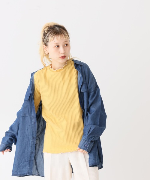HEART MARKET(ハートマーケット)の「クルー配色メローインナー(Tシャツ/カットソー・レディース・ブラック/ピンク/ナチュラル/ブラック系/ブルー/チャコール/グレー/ホワイト系/イエロー/ホワイト・MEDIUM/LL/LARGE)」の14枚目の写真