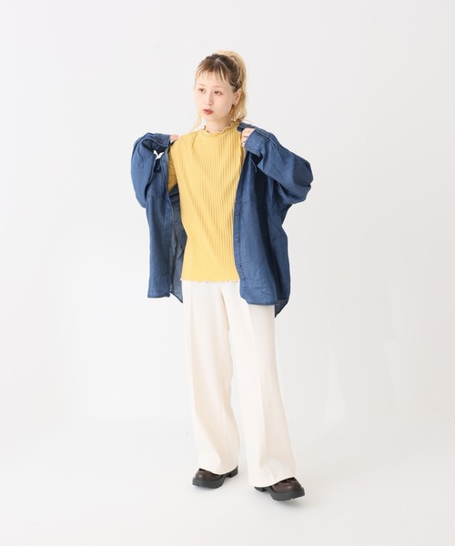 HEART MARKET(ハートマーケット)の「クルー配色メローインナー(Tシャツ/カットソー・レディース・ブラック/ピンク/ナチュラル/ブラック系/ブルー/チャコール/グレー/ホワイト系/イエロー/ホワイト・MEDIUM/LL/LARGE)」の15枚目の写真