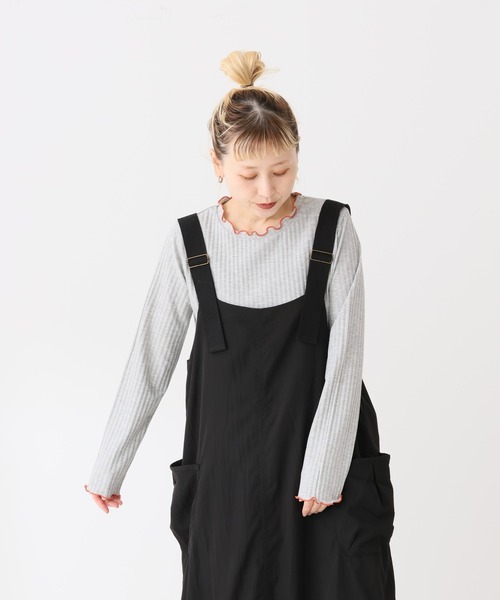 HEART MARKET(ハートマーケット)の「クルー配色メローインナー(Tシャツ/カットソー・レディース・ブラック/ピンク/ナチュラル/ブラック系/ブルー/チャコール/グレー/ホワイト系/イエロー/ホワイト・MEDIUM/LL/LARGE)」の18枚目の写真
