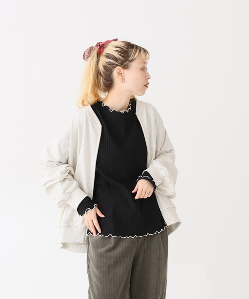 HEART MARKET(ハートマーケット)の「クルー配色メローインナー(Tシャツ/カットソー・レディース・ブラック/ピンク/ナチュラル/ブラック系/ブルー/チャコール/グレー/ホワイト系/イエロー/ホワイト・MEDIUM/LL/LARGE)」の20枚目の写真
