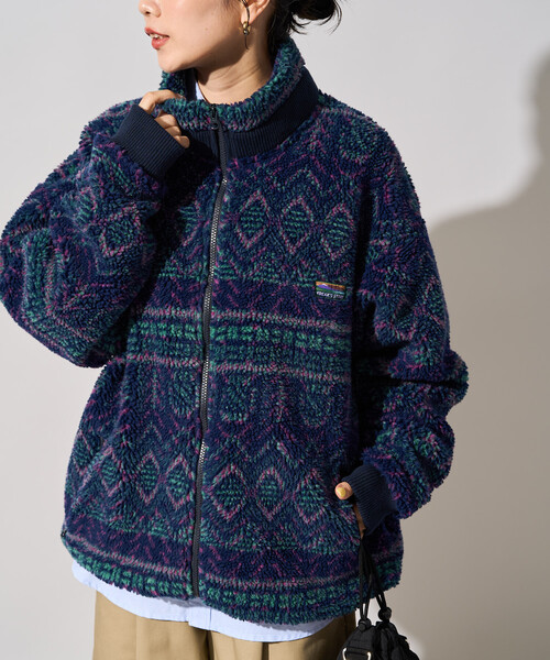 FREAK'S STORE(フリークスストア)の「限定展開 FREAK'S STORE OUTDOORS ジャガード ボア ジップ ブルゾン(その他アウター・レディース・ブラウン/ダークネイビー/ブルー/ネイビー/ナチュラル・フリ-)」の20枚目の写真