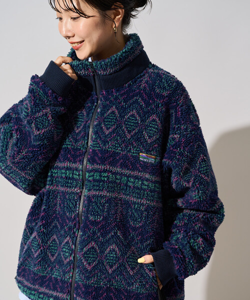 FREAK'S STORE(フリークスストア)の「限定展開 FREAK'S STORE OUTDOORS ジャガード ボア ジップ ブルゾン(その他アウター・レディース・ブラウン/ダークネイビー/ブルー/ネイビー/ナチュラル・フリ-)」の21枚目の写真