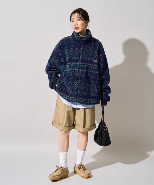 FREAK'S STORE(フリークスストア)の「限定展開 FREAK'S STORE OUTDOORS ジャガード ボア ジップ ブルゾン(その他アウター・レディース・ブラウン/ダークネイビー/ブルー/ネイビー/ナチュラル・フリ-)」の22枚目の写真