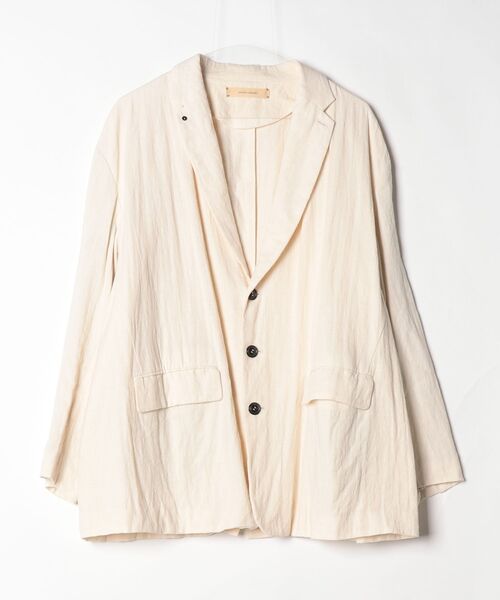 suzuki takayuki(スズキタカユキ)の「over jacket(テーラードジャケット・レディース・アイボリー/グレー/ピンク・01/02/00)」の2枚目の写真