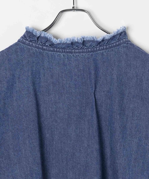 LEPSIM(レプシィム)の「《WEB・一部店舗限定》デニム前開きブラウス 1052159(シャツ/ブラウス・レディース・ブルー/ブラック・FREE)」の8枚目の写真