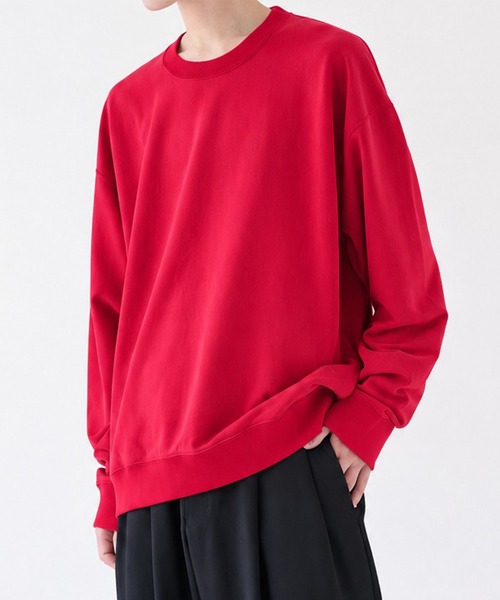 KANEMASA PHIL.(カネマサフィル)の「【KANEMASA PHIL.】別注 28G Cupro Pullover(スウェット・メンズ・チャコールグレー/レッド/ベージュ/ブラック・L/M)」の1枚目の写真