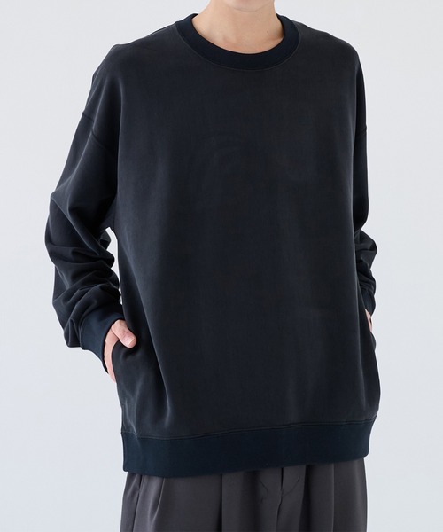KANEMASA PHIL.(カネマサフィル)の「【KANEMASA PHIL.】別注 28G Cupro Pullover(スウェット・メンズ・チャコールグレー/レッド/ベージュ/ブラック・L/M)」の2枚目の写真