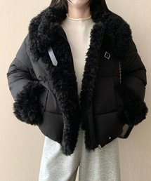 ボリュームファーカラー 中綿ショートジャケット