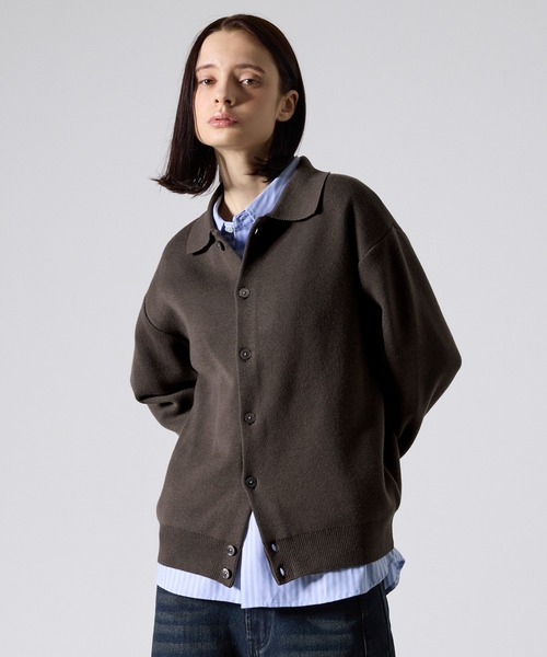 CLEL(�N���C��)�́yCLEL�zCashmere Merino Wool Blend Knit Shirt Cardigan / �J�V�~�������m�E�[���u�����h �j�b�g�V���c�J�[�f�B�K��(�j�b�g/�Z�[�^�[)