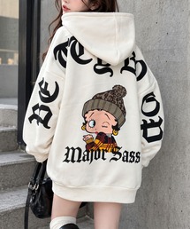 裏起毛BETTY BOOPバックプリントオーバーサイズパーカー